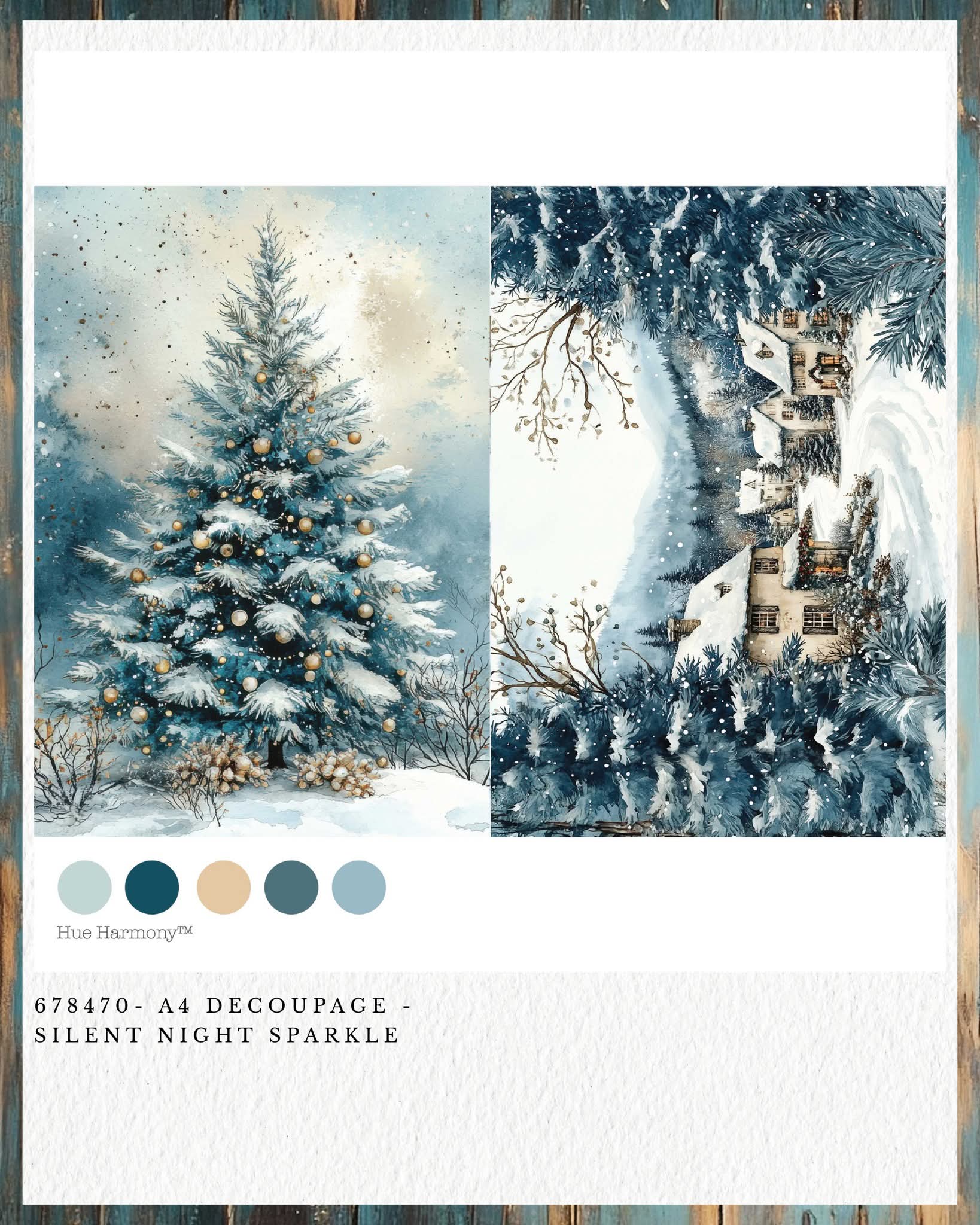 Redesign with Prima New A4 Fiber Decoupage Paper Silent Night Sparkle (1 Sheet)