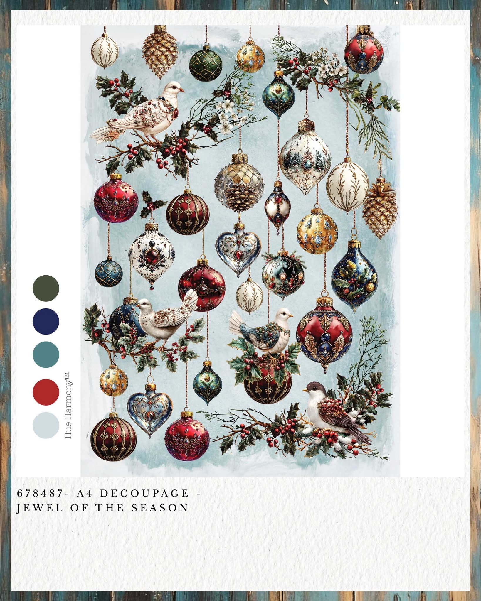 Redesign with Prima New A4 Fiber Decoupage Paper Jewel of the Season (1 Sheet)