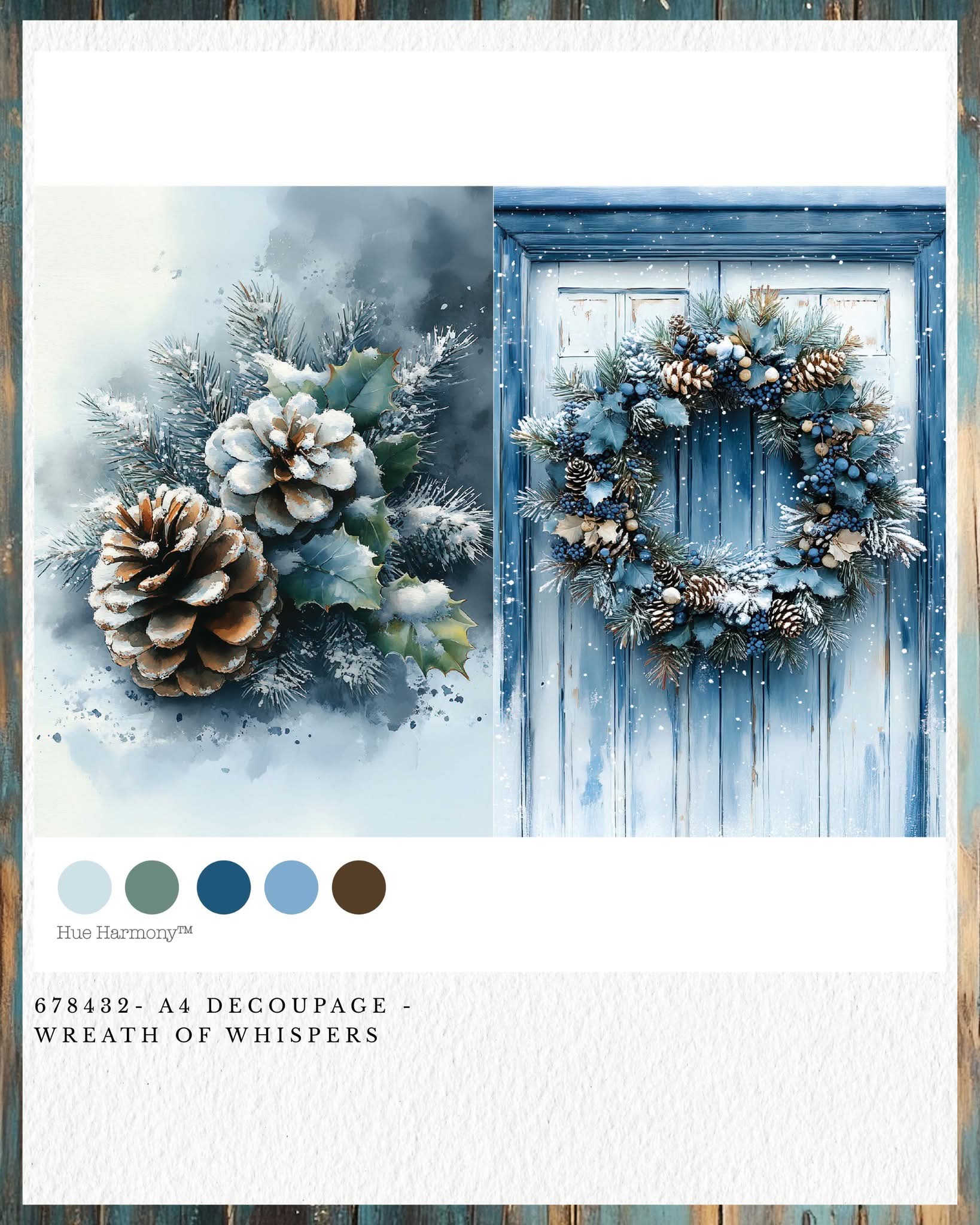 Redesign with Prima New A4 Fiber Decoupage Paper Wreath of Whispers (1 Sheet)