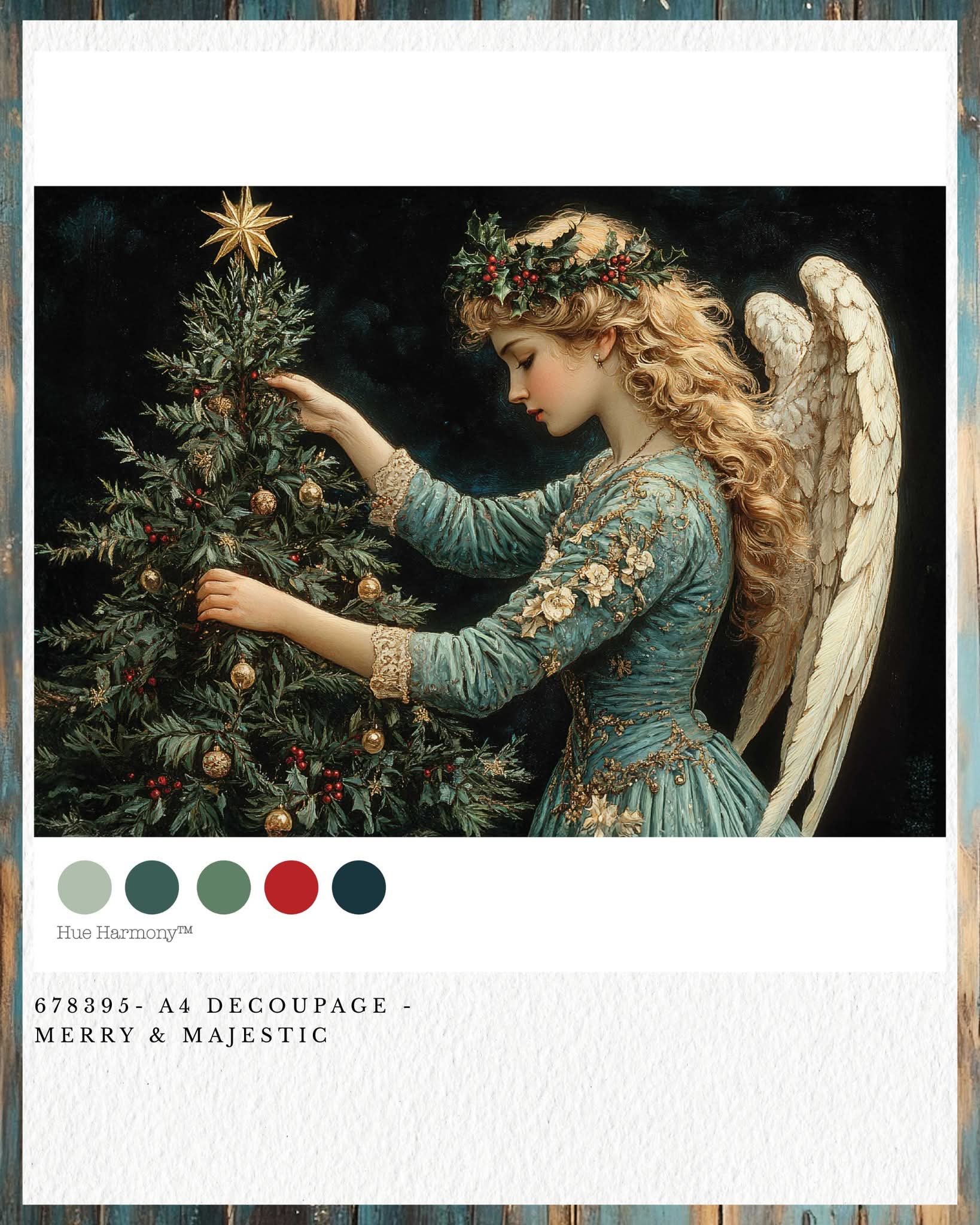 Redesign with Prima New A4 Fiber Decoupage Paper Merry & Majestic (1 Sheet)