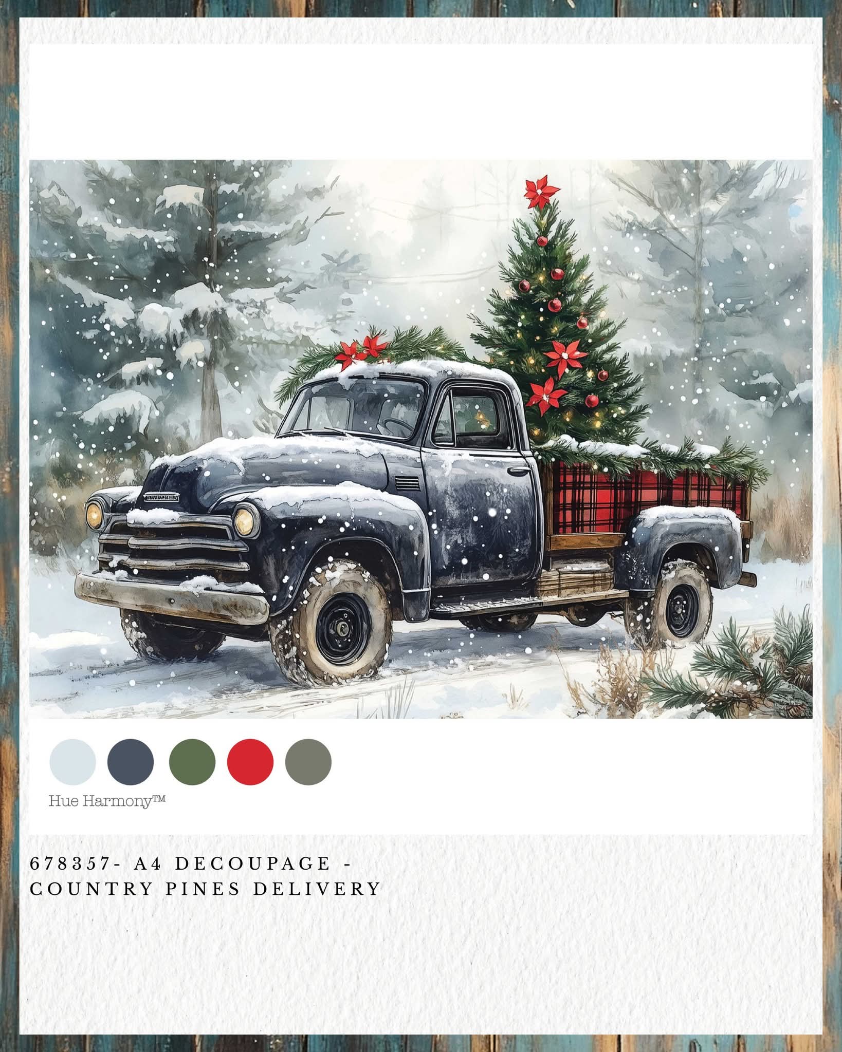 Redesign with Prima New A4 Fiber Decoupage Paper Country Pines Delivery (1 Sheet)