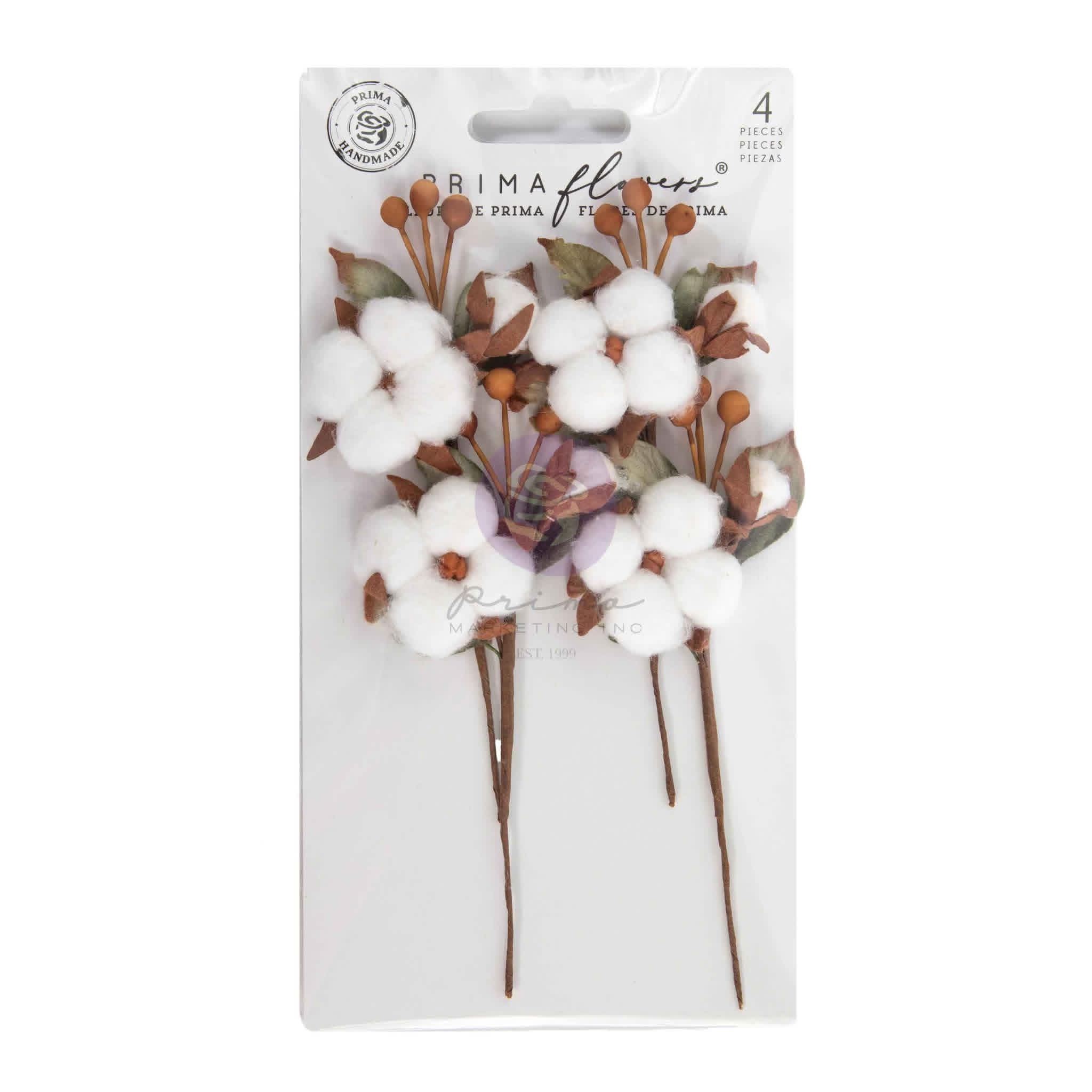 Twinkle Treats Prima Marketing Flowers 'Snowy Cotton' (4 PIECES) PREORDER DISPATCH MID NOV