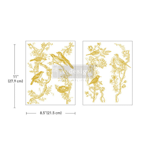 * New* Redesign with Prima Kacha Gold Foil Flat packed Middy Transfer Golden Serenade ( 2 sheets)