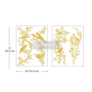 * New* Redesign with Prima Kacha Gold Foil Flat packed Middy Transfer Golden Serenade ( 2 sheets)