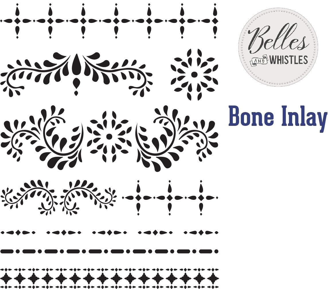 *New* Belle's and Whistles  Large stencil Bone Inlay