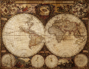 Three Yellow Goats Decoupage A1 sheet - Old Map