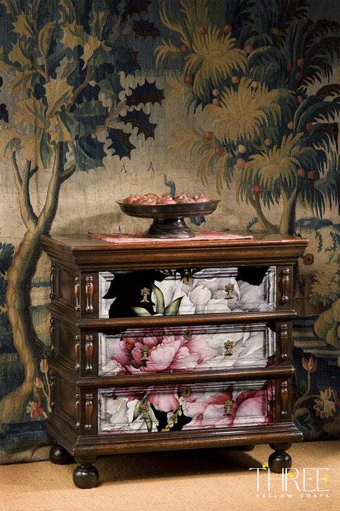 Three Yellow Goats Decoupage A1 sheet - Peonies