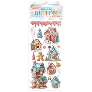 *New In* Stamperia Rub On Candy Christmas Marzipan Houses
