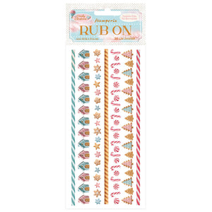 *New In* Stamperia Rub On Candy Christmas Stripes