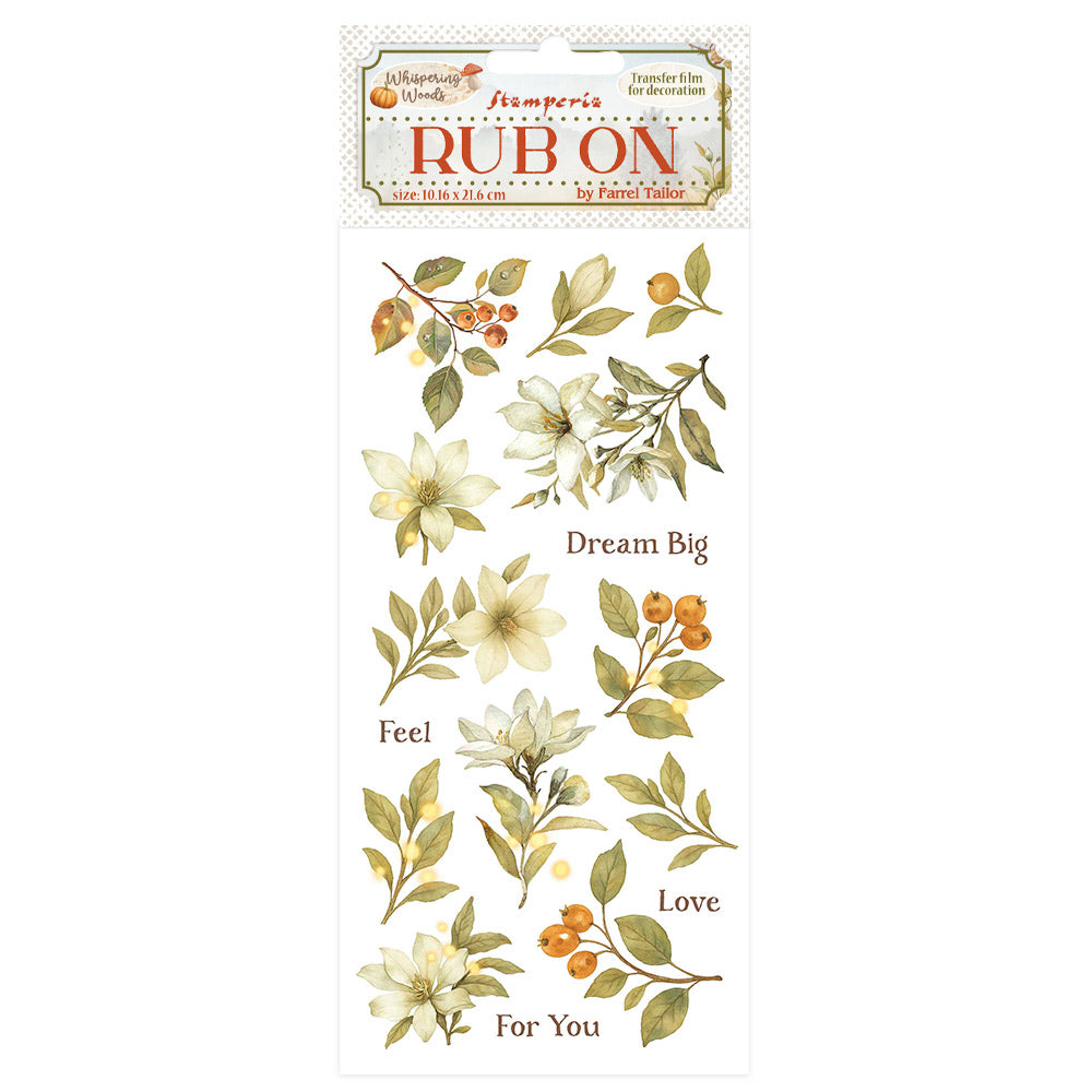 *New In* Stamperia Rub On Whispering Woods - Magnolia PREORDER DISPATCH APPX 13TH SEPT