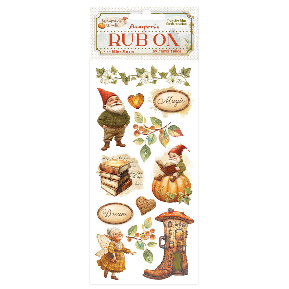 *New In* Stamperia Rub On Whispering Woods - Gnome PREORDER DISPATCH APPX 13TH SEPT