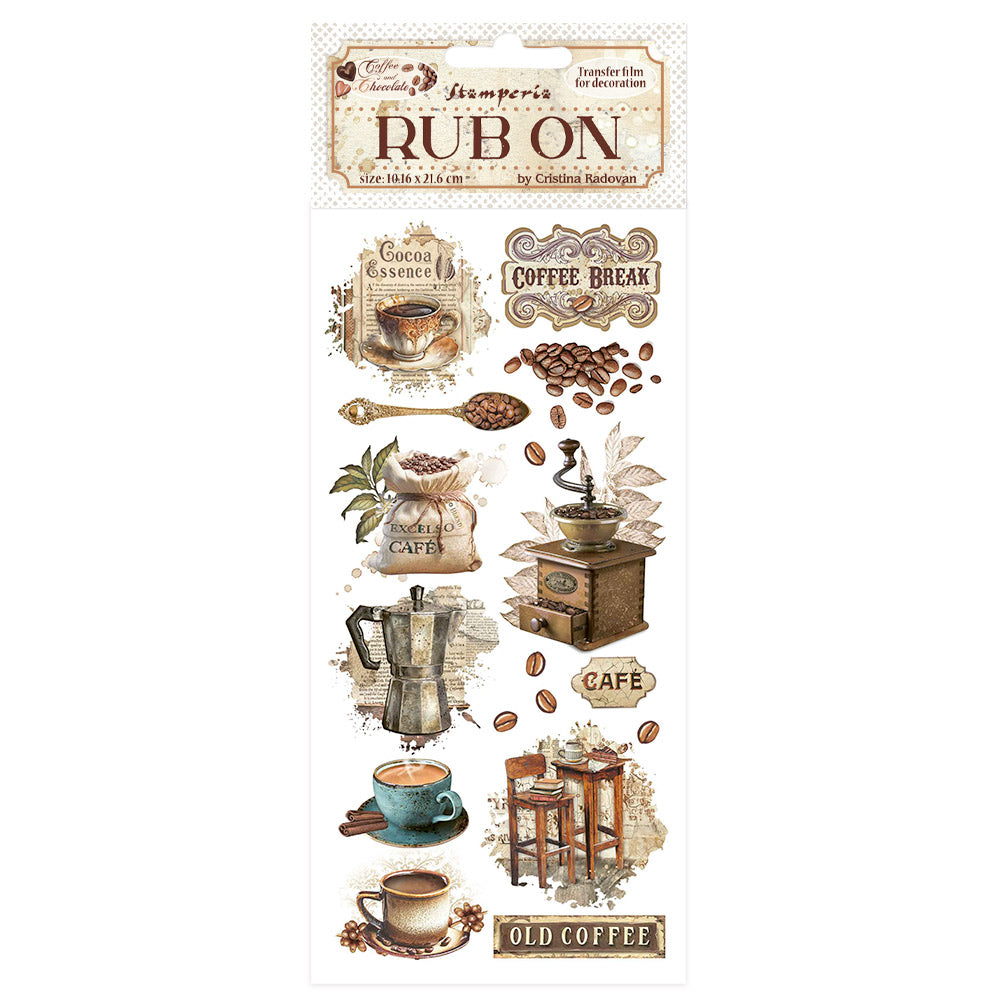 *New In* Stamperia Rub On Coffee & Chocolate - Vintage Coffee Moments