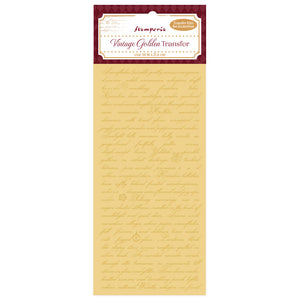 *New In* Stamperia Vintage Golden Transfer Alice in Christmas Writing
