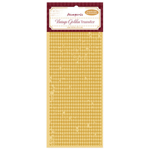 *New In* Stamperia Vintage Golden Transfer Alice in Christmas Rhombuses Pattern