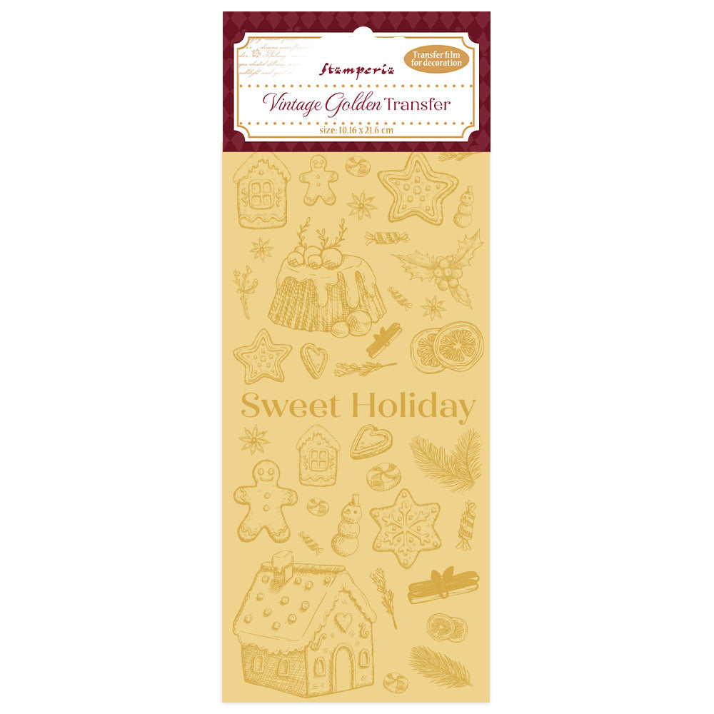 *New In* Stamperia Vintage Golden Transfer Alice in Christmas Sweet Holiday