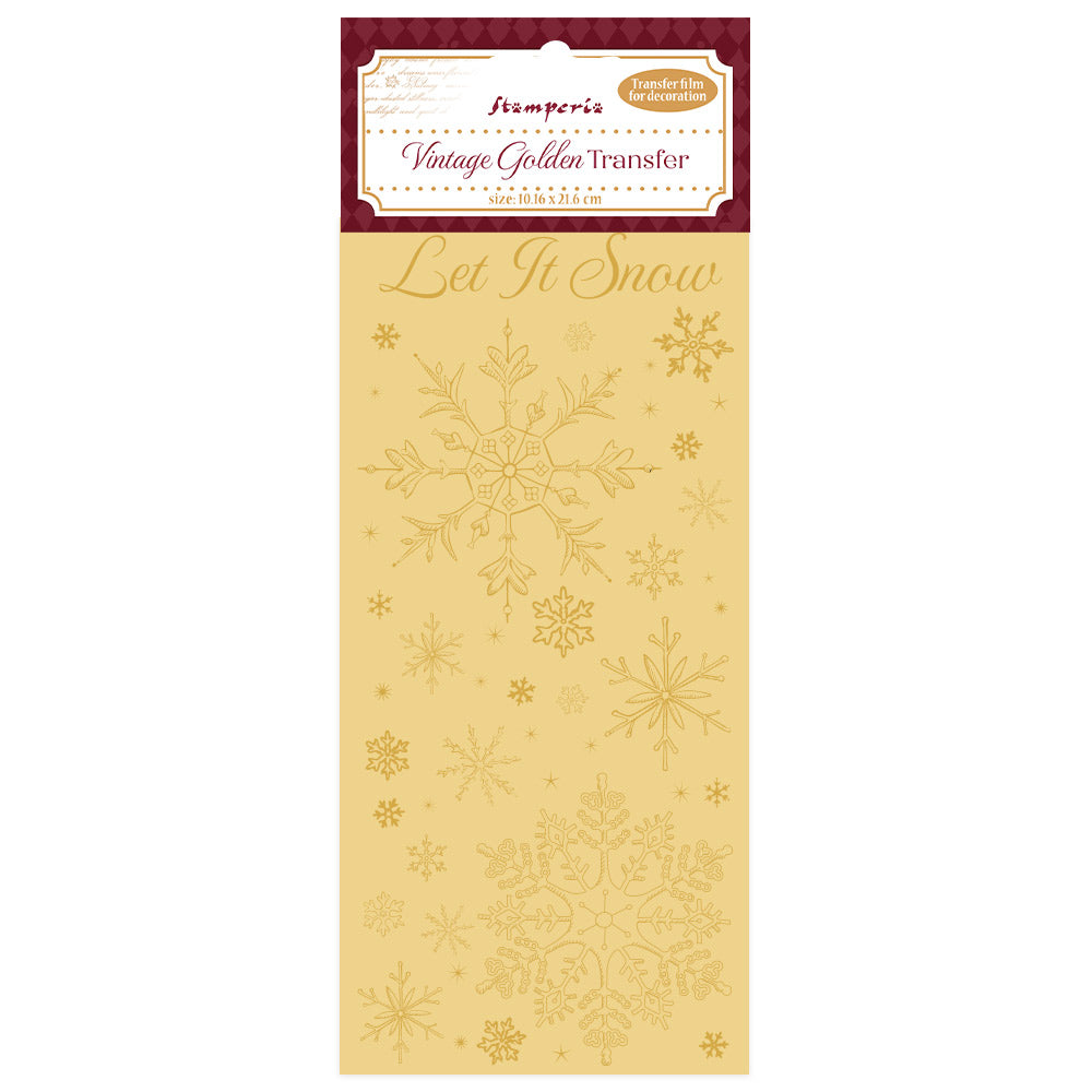 *New In* Stamperia Vintage Golden Transfer Alice in Christmas Let it Snow