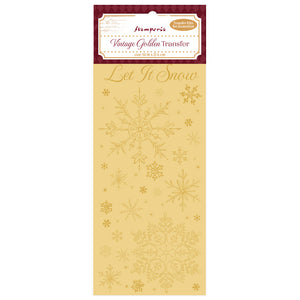 *New In* Stamperia Vintage Golden Transfer Alice in Christmas Let it Snow