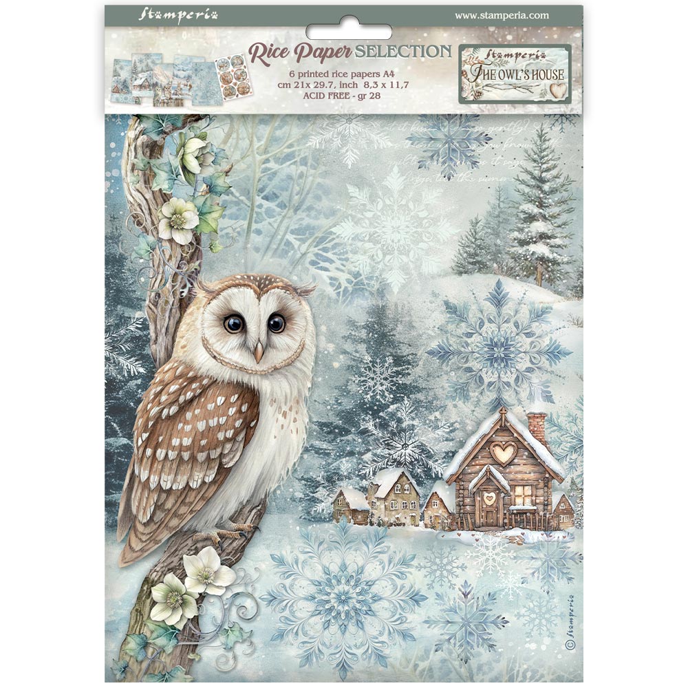 *New* Stamperia Rice Paper Selection The Owls House 6 x A4 sheets