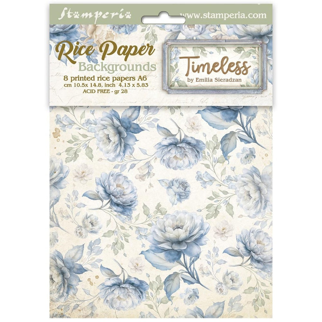 *New In* Stamperia Rice Paper Backgrounds Selection Timeless Selection 8 x A6 sheets