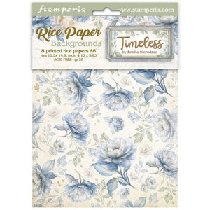 *New In* Stamperia Rice Paper Backgrounds Selection Timeless Selection 8 x A6 sheets