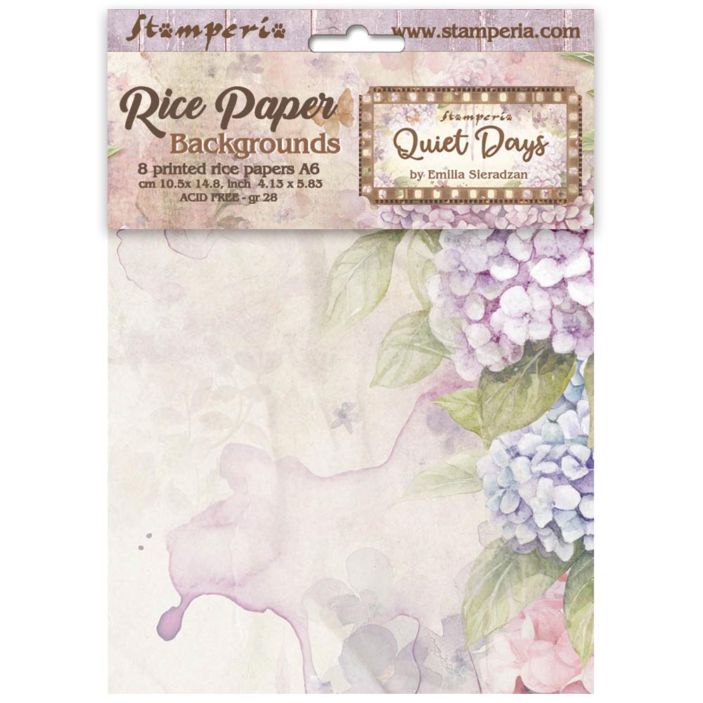 *New In* Stamperia Rice Paper Backgrounds Quiet Days 8 x A6 sheets PREORDER DISPATCH APPX 15TH NOV