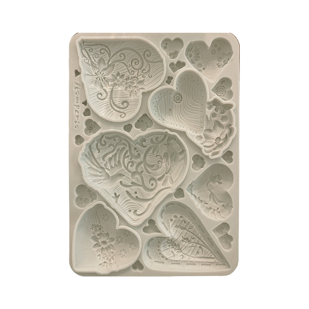 *NEW* Stamperia Silicon Mould A5 - Simple Hearts