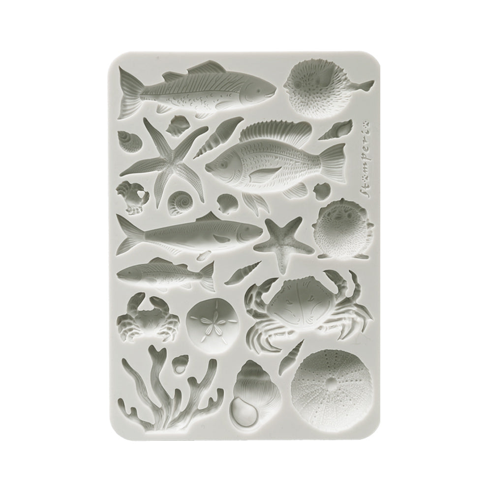 *NEW*Stamperia Silicon Mould A5 - Silent Sea 'Shells and Fish'