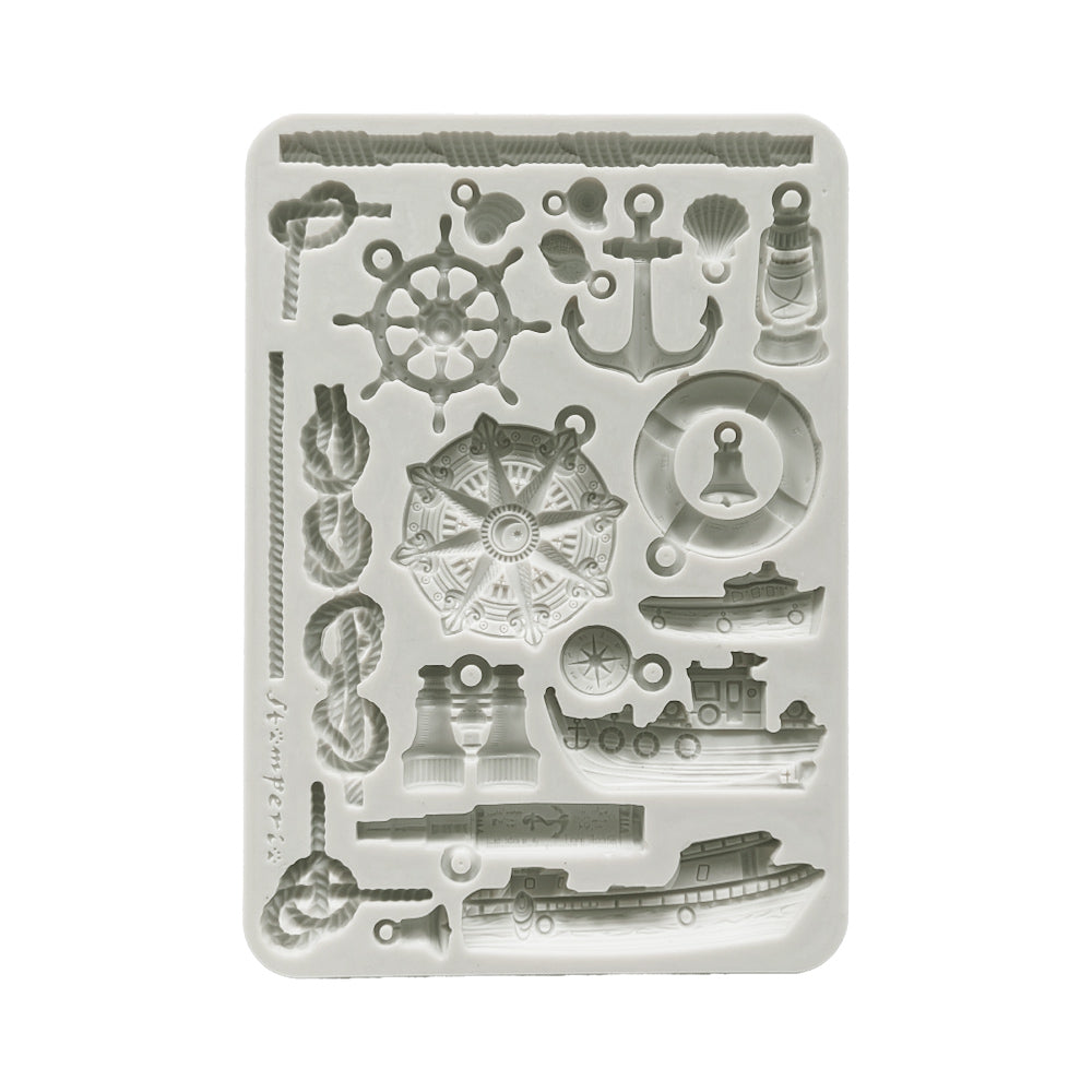 *NEW*Stamperia Silicon Mould A5 - Silent Sea 'Rudders and Boats IN STOCK