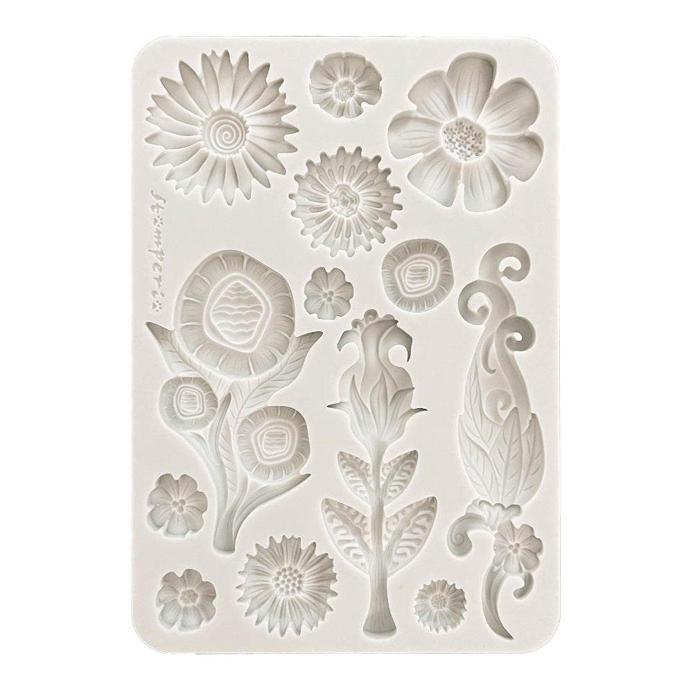 *NEW* Stamperia Silicon Mould A5 - Furry Friends - Flowers