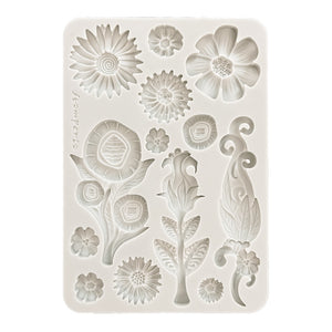*NEW* Stamperia Silicon Mould A5 - Furry Friends - Flowers