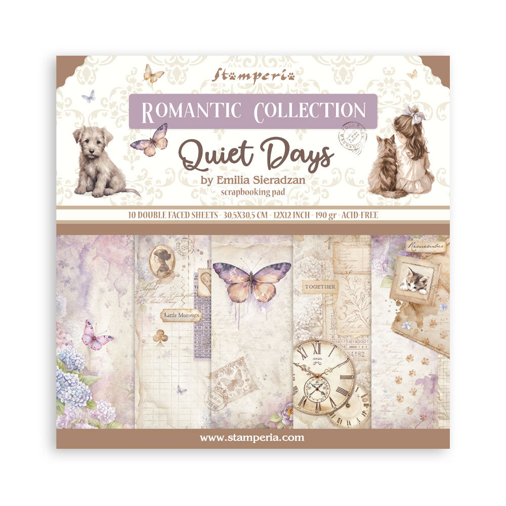 *New* Stamperia Quiet Days 12"x 12" 10 double faced sheets Scrapbooking Pad PREORDER DISPATCH APPX 15TH NOV