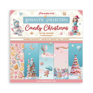*New* Stamperia Candy Christmas 8"x 8" 10 x double faced sheets Scrapbooking Pad