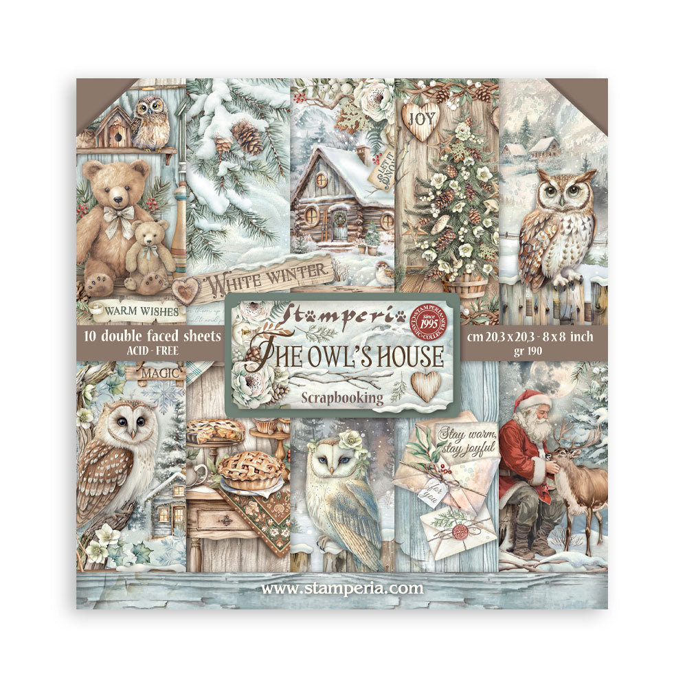 *New* Stamperia The Owls House 8"x 8" 10 x double faced sheets Scrapbooking Pad