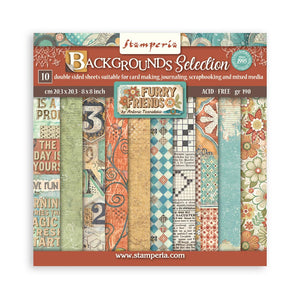 *New* Stamperia Furry Friends Maxi Backgrounds Pad 8"x8"