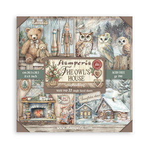 *New* Stamperia The Owls House 8"x 8" 22 single faced sheets Scrapbooking Maxi Pad