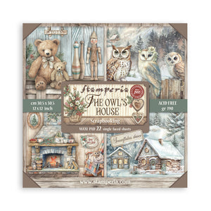 *New* Stamperia The Owls House Scrapbooking Maxi Pad 22 single faced sheets 12"x12"