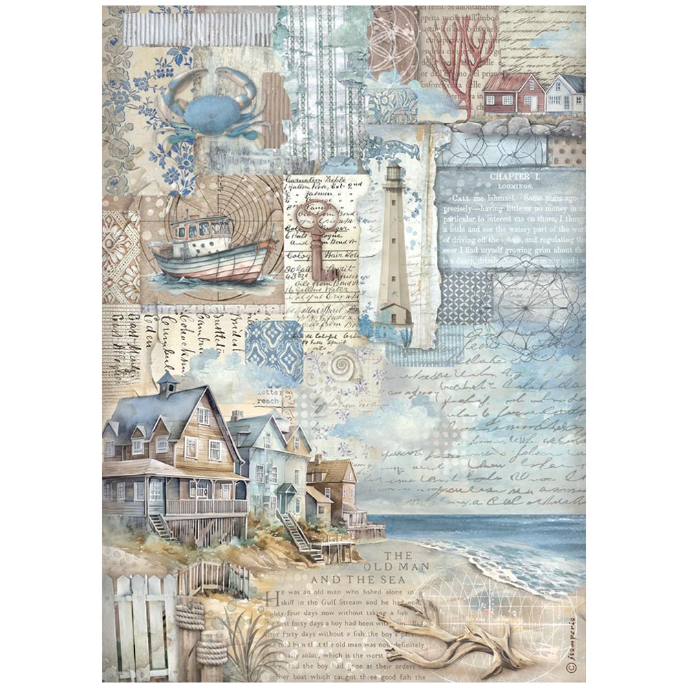 Stamperia Rice Paper Selection Silent Sea 6 x A4 sheets