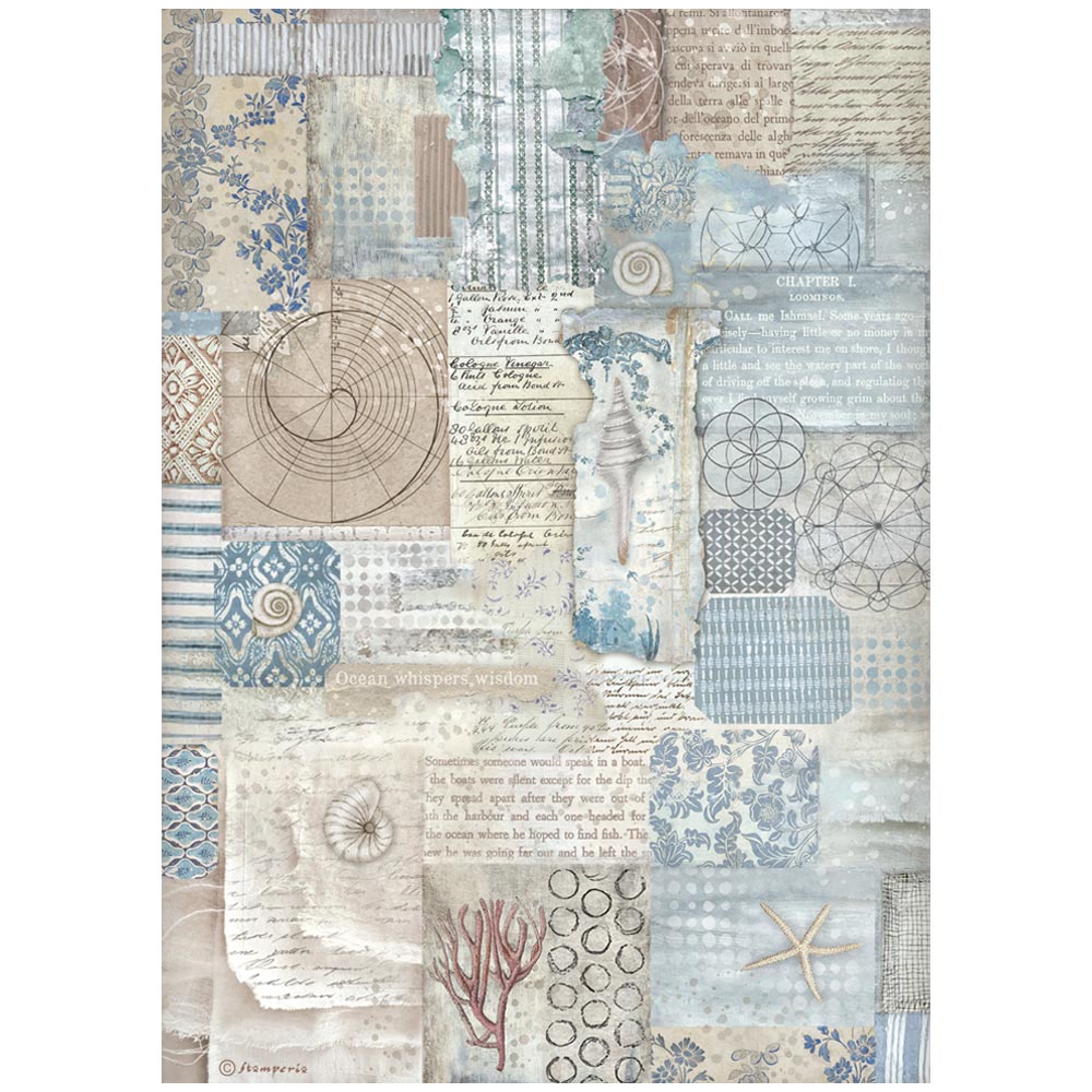 Stamperia Rice Paper Selection Silent Sea 6 x A4 sheets