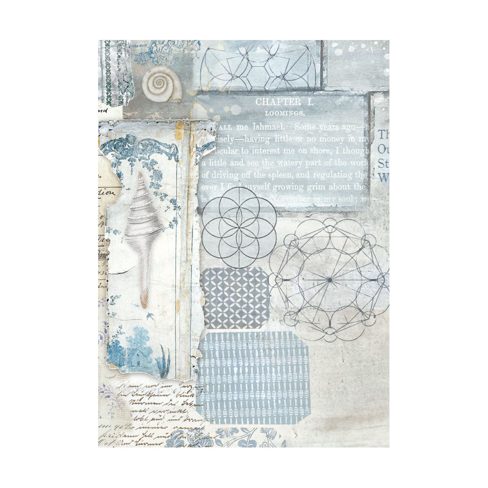 Stamperia Rice Paper Backgrounds Selection Silent Sea 8 x A6 sheets