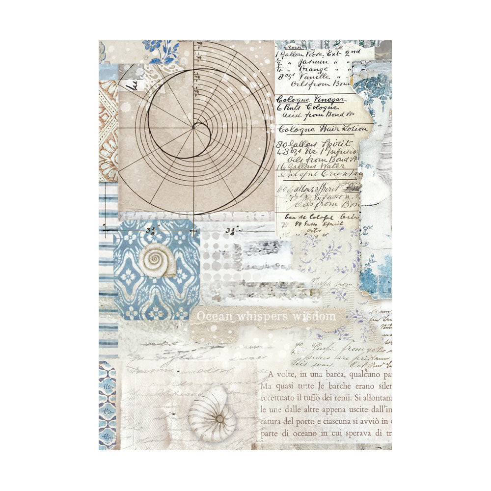 Stamperia Rice Paper Backgrounds Selection Silent Sea 8 x A6 sheets