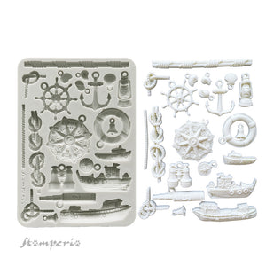 *NEW*Stamperia Silicon Mould A5 - Silent Sea 'Rudders and Boats IN STOCK