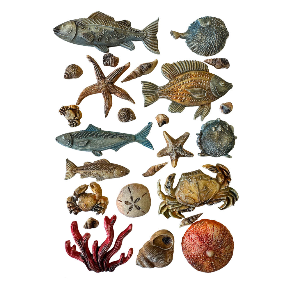 *NEW*Stamperia Silicon Mould A5 - Silent Sea 'Shells and Fish'