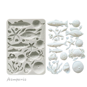 *NEW*Stamperia Silicon Mould A5 - Silent Sea 'Shells and Fish'