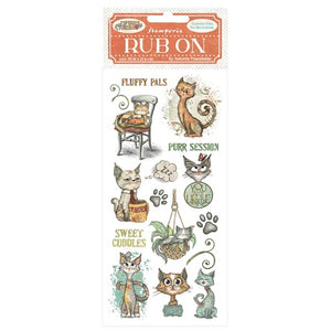 *New In* Stamperia Rub On Furry Friends - Cat