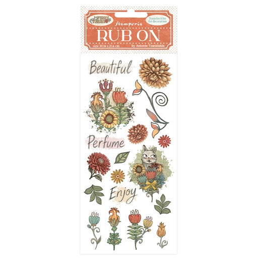 *New In* Stamperia Rub On Furry Friends - Flowers