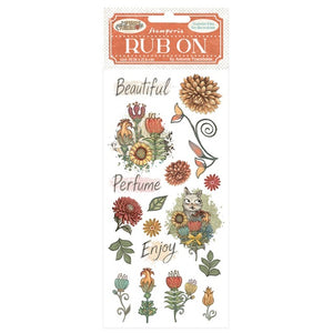 *New In* Stamperia Rub On Furry Friends - Flowers