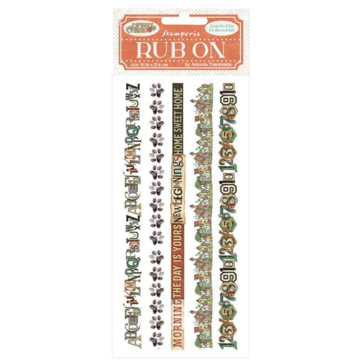 *New In* Stamperia Rub On Furry Friends - Stripes