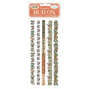 *New In* Stamperia Rub On Furry Friends - Stripes