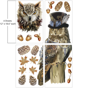 * NEW* Belle's and Whistles Large Transfer Steampunk Owl IN STOCK