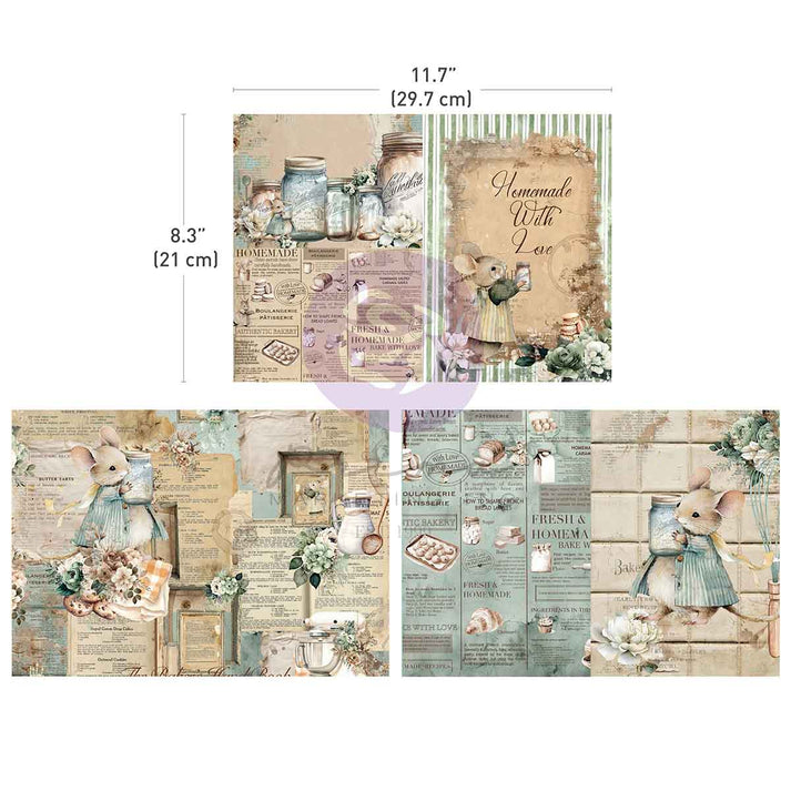Prima Marketing The Home Baker - A4 Decoupage fibre Paper Pack * New item for July 2025